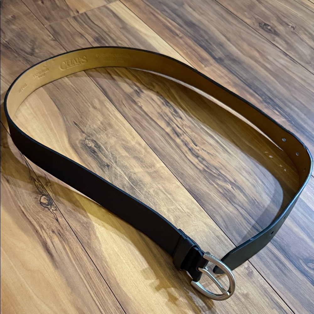 Chaps Light Black Leather Belt